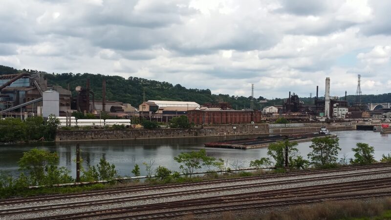 U.S. Steel's Edgar Thomson Plant in Braddock, Pa., where the Mon Valley hot strip mill is planned, seen across the Monongahela River.